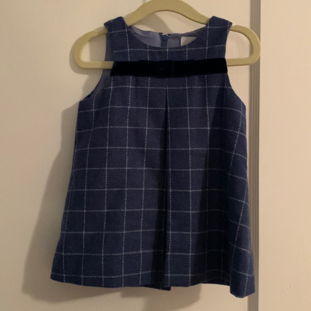 NWT Florence Eiseman Plaid Wool Jumper with Velvet Trim